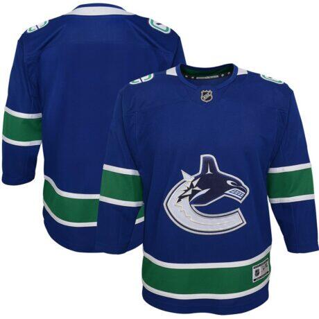 Vancouver Canucks Youth Premier Jersey - Blue - Front View