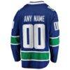 Vancouver Canucks Fashion7 Home Team Breakaway Custom Jersey - Blue - Detail View