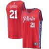 Joel Embiid Philadelphia 76ers Fashion7 Youth 2019/20 Fast Break Replica Player Team Jersey - Red - Front View