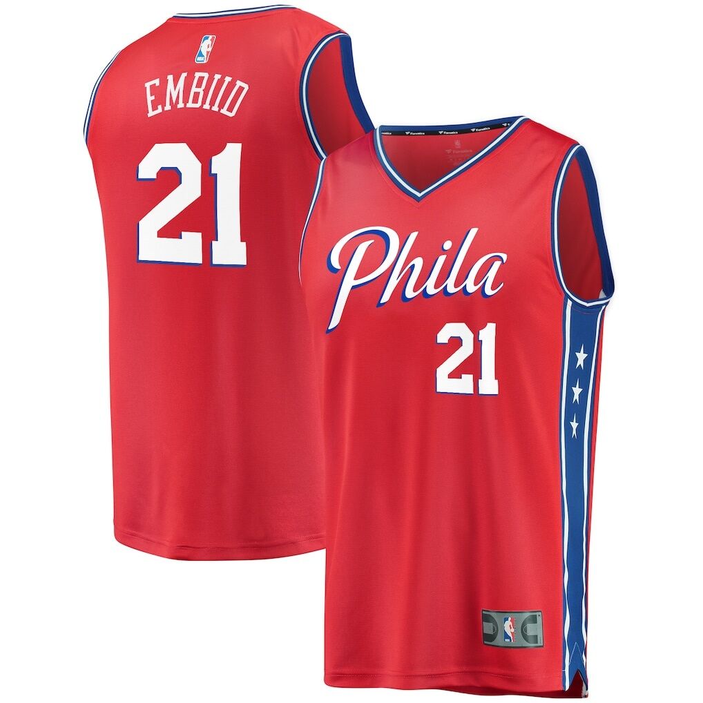 Joel Embiid Philadelphia 76ers Fashion7 Youth 2019/20 Fast Break Replica Player Team Jersey – Statement Edition