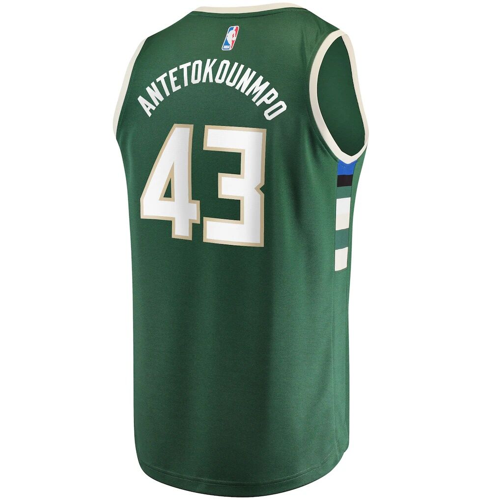Thanasis Antetokounmpo Milwaukee Bucks Fashion7 Fast Break Replica Player Jersey - Icon Edition - Hunter Green