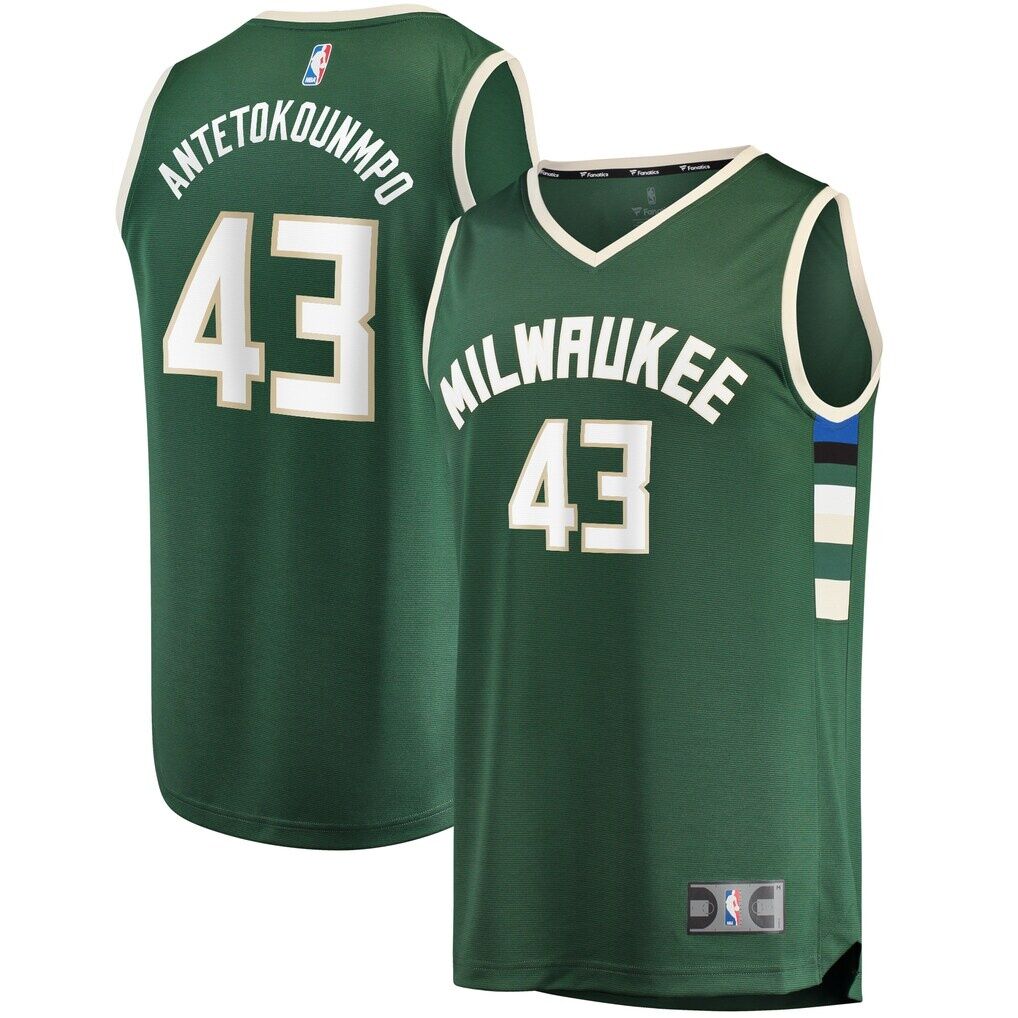 Thanasis Antetokounmpo Milwaukee Bucks Fashion7 Fast Break Replica Player Jersey - Icon Edition - Hunter Green