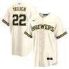 Christian Yelich Milwaukee Brewers Nike Home Replica Player Jersey - Cream - Front View