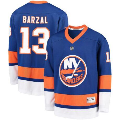 Mathew Barzal New York Islanders Youth Home Player Replica Jersey - - Front View