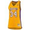 Shaquille O'Neal Los Angeles Lakers Mitchell & Ness Women's 1999/00 Hardwood Classics Swingman Jersey - Gold - Side View