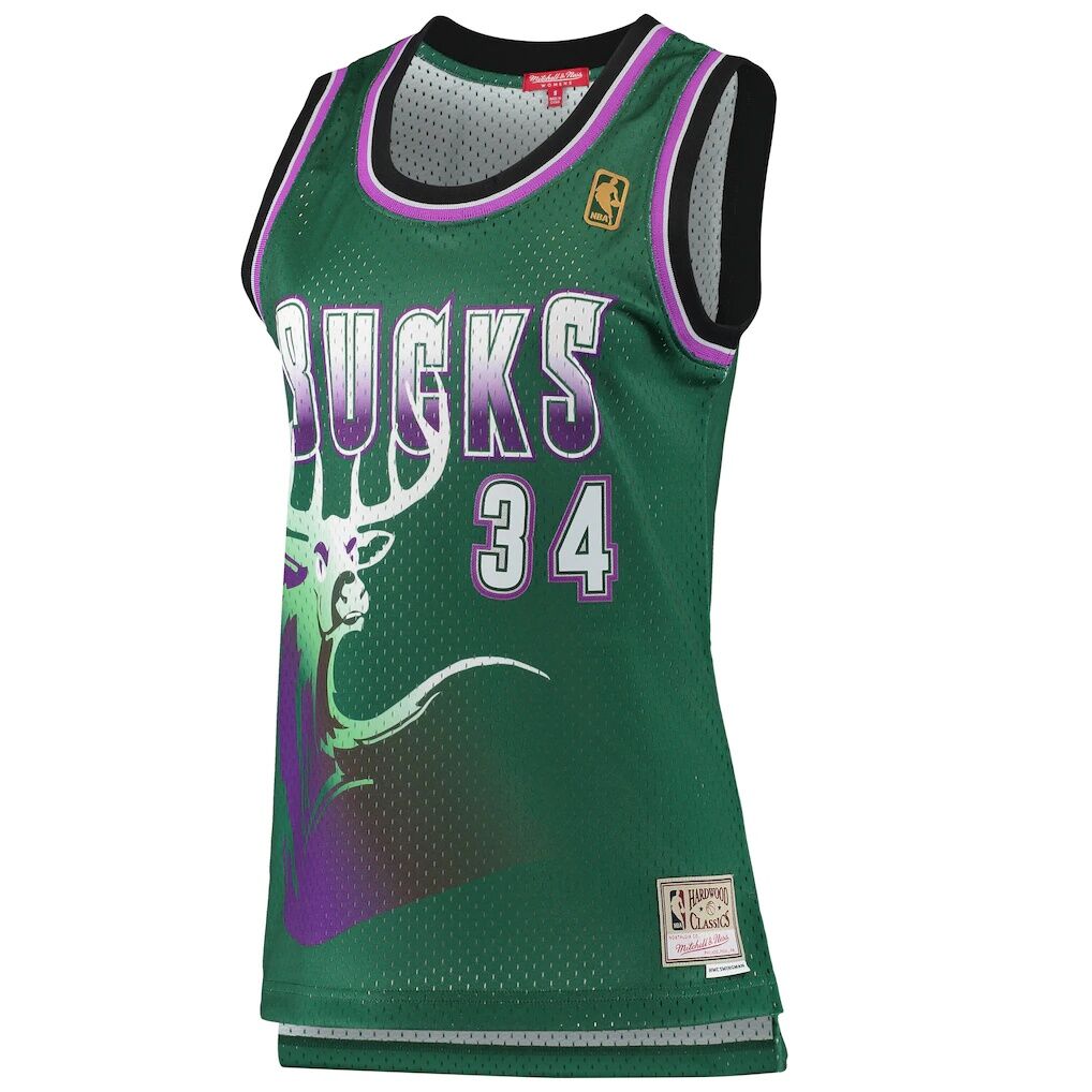 Ray Allen Milwaukee Bucks Mitchell & Ness Women's 1996/97 Hardwood Classics Swingman Jersey