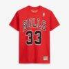 Scottie Pippen Chicago Bulls Mitchell & Ness Hardwood Classics Name & Number Player T-Shirt - Red - Side View