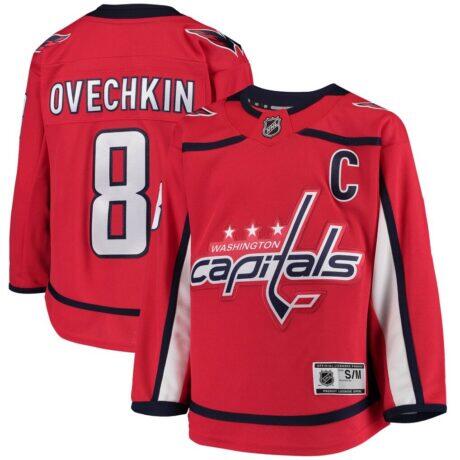 Alexander Ovechkin Washington Capitals Youth Home Premier Player Jersey - Red - Front View