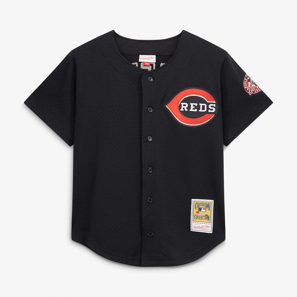 Ken Griffey Jr. Cincinnati Reds Mitchell & Ness Cooperstown Collection Mesh Batting Practice Button-Up Jersey