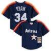 Nolan Ryan Houston Astros Mitchell & Ness Preschool & Toddler Cooperstown Collection Mesh Batting Practice Jersey - Navy - Front View
