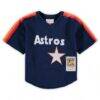 Nolan Ryan Houston Astros Mitchell & Ness Preschool & Toddler Cooperstown Collection Mesh Batting Practice Jersey - Navy - Side View