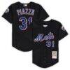 Mike Piazza New York Mets Mitchell & Ness Preschool & Toddler Cooperstown Collection Mesh Jersey - Black - Front View