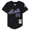 Mike Piazza New York Mets Mitchell & Ness Preschool & Toddler Cooperstown Collection Mesh Jersey - Black - Side View