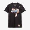 Allen Iverson Philadelphia 76ers Mitchell & Ness Hardwood Classics Stitch Name & Number T-Shirt - Black - Side View