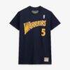 Baron Davis Golden State Warriors Mitchell & Ness Hardwood Classics Stitch Name & Number T-Shirt - Navy - Back View