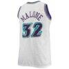 Karl Malone Utah Jazz Mitchell & Ness 1996/97 Big & Tall Hardwood Classics Swingman Jersey - White - Detail View