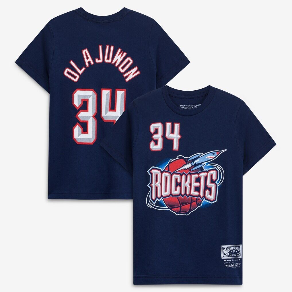 Hakeem Olajuwon Houston Rockets Youth Hardwood Classics Name & Number T-Shirt
