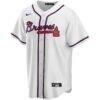 Atlanta Braves Nike Home Replica Custom Jersey - White - Back View