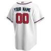 Atlanta Braves Nike Home Replica Custom Jersey - White - Detail View