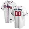 Atlanta Braves Nike Home Replica Custom Jersey - White - Front View