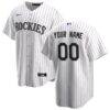 Colorado Rockies Nike Home Replica Custom Jersey - White - Front View