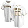 Pittsburgh Pirates Nike Home Replica Custom Jersey - White - Front View