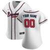 Atlanta Braves Nike Women's Home Replica Custom Jersey - White - Front View