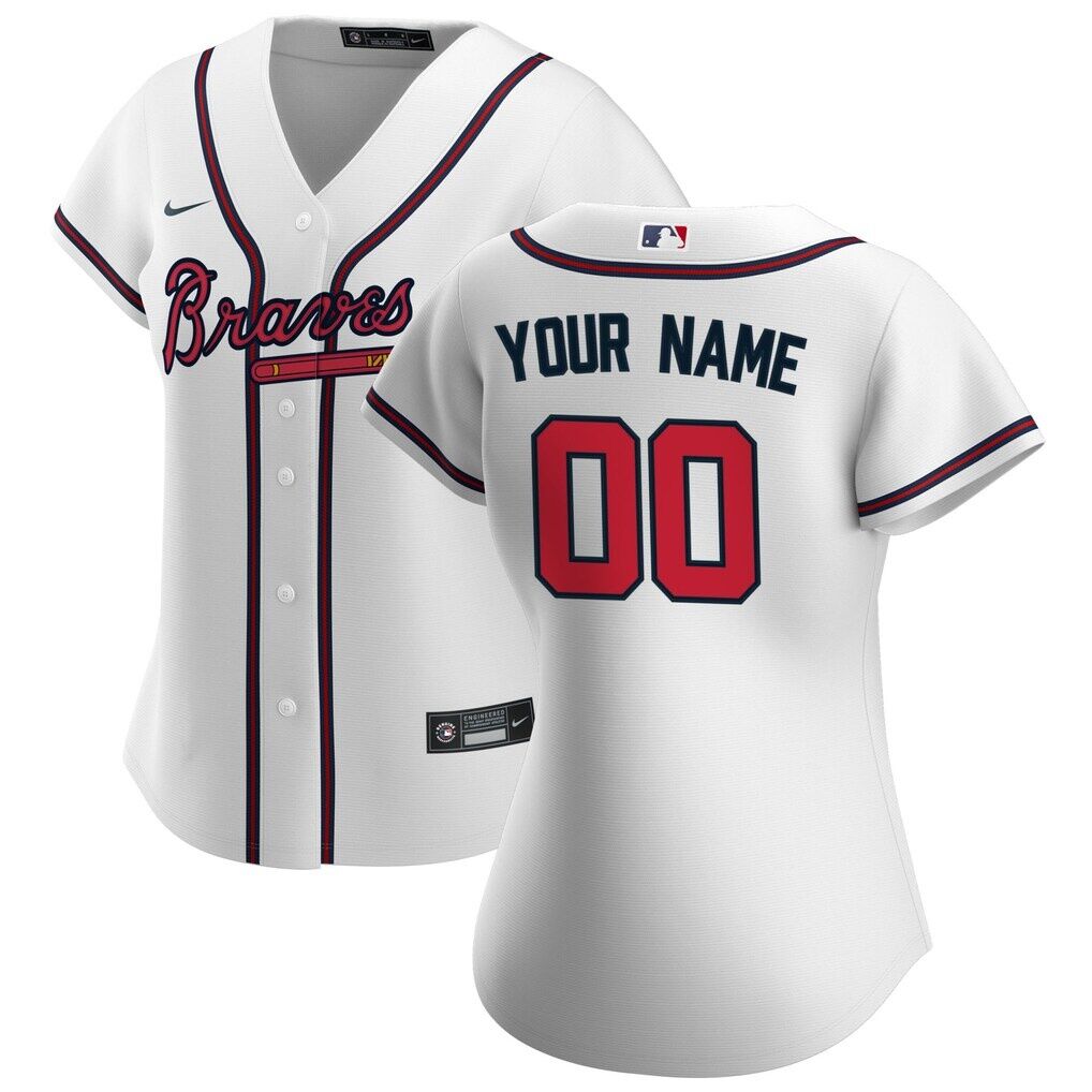Atlanta Braves Nike Women’s Home Replica Custom Jersey