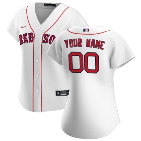 Boston Red Sox Nike Women's Home Replica Custom Jersey - White - Front View