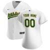 Athletics Nike Women's Home Replica Custom Jersey - White - Front View