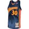 Stephen Curry Golden State Warriors Mitchell & Ness 2009/10 Hardwood Classics Authentic Jersey - Navy - Back View