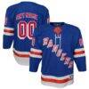 New York Rangers Youth Home Premier Custom Jersey - Blue - Front View