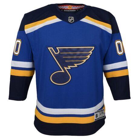 St. Louis Blues Youth Home Premier Custom Jersey - Blue - Front View