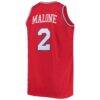 Moses Malone Philadelphia 76ers Mitchell & Ness 1982/83 Big & Tall Hardwood Classics Swingman Jersey - Red - Detail View