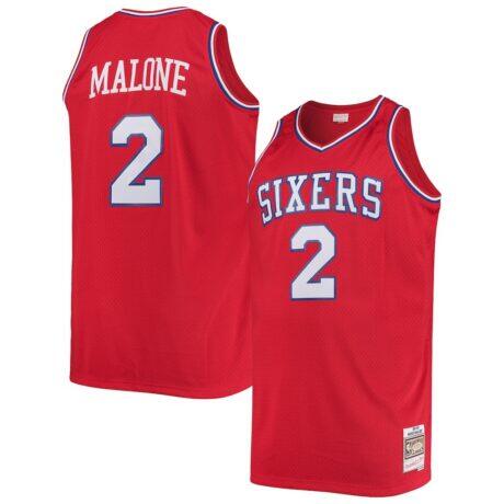 Moses Malone Philadelphia 76ers Mitchell & Ness 1982/83 Big & Tall Hardwood Classics Swingman Jersey - Red - Front View