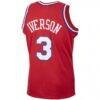 Allen Iverson Philadelphia 76ers Mitchell & Ness 2002/03 Hardwood Classics Swingman Jersey - Red - Detail View