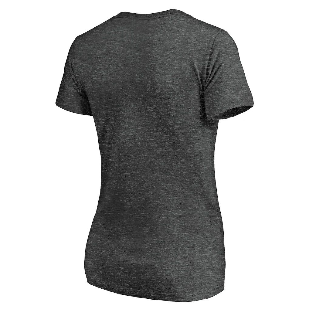 Los Angeles Angels Fashion7 Women’s Team Logo Lockup V-Neck T-Shirt – Heathered Charcoal