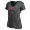 Los Angeles Angels Fashion7 Women's Team Logo Lockup V-Neck T-Shirt - Heather Charcoal - Side View