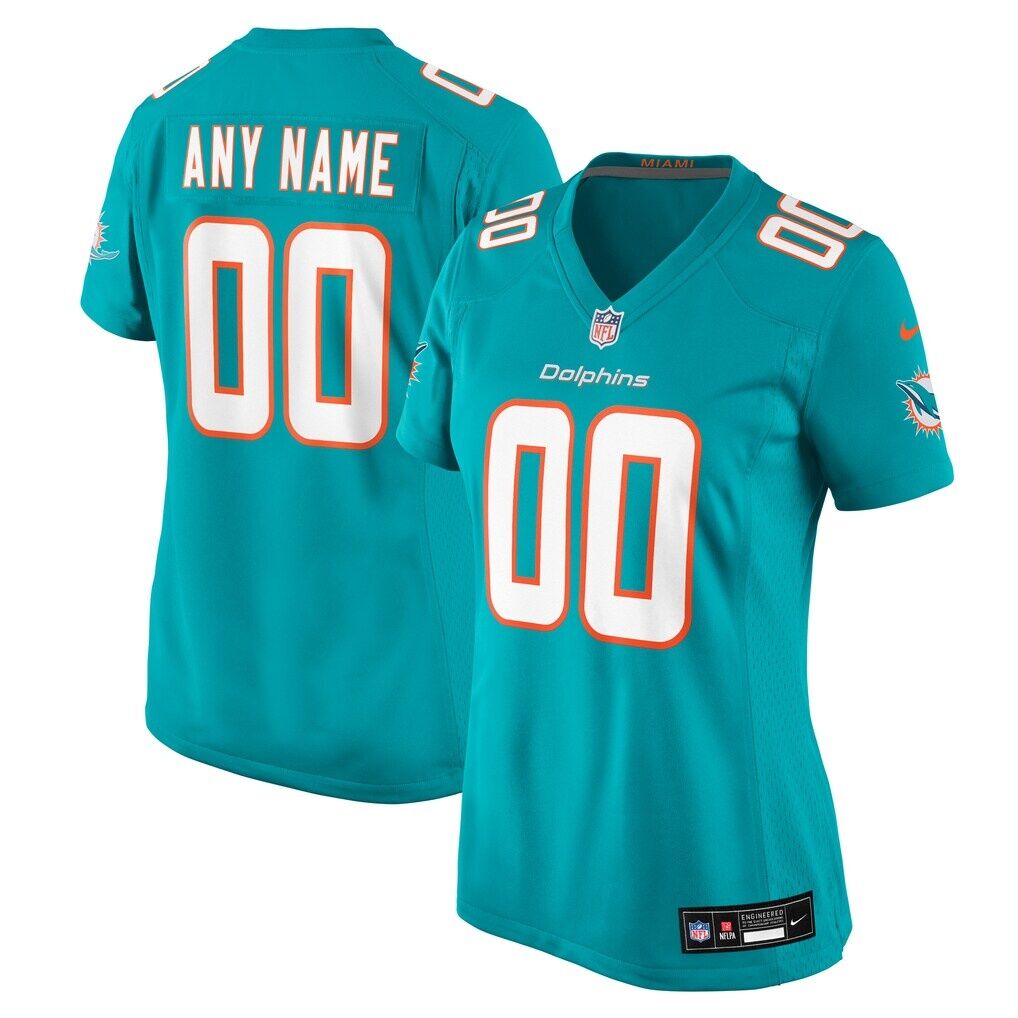 Miami Dolphins Nike Women's Custom Game Jersey - Aqua