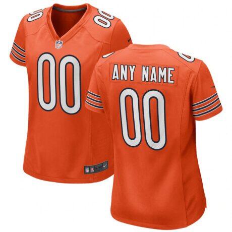 Chicago Bears Nike Women's Alternate Custom Game Jersey - Orange - Front View