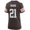 Denzel Ward Cleveland Browns Nike Women's Player Game Jersey - Brown - Detail View