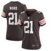 Denzel Ward Cleveland Browns Nike Women's Player Game Jersey - Brown - Front View