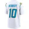 Justin Herbert Los Angeles Chargers Nike Game Jersey - White - Detail View