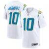 Justin Herbert Los Angeles Chargers Nike Game Jersey - White - Front View