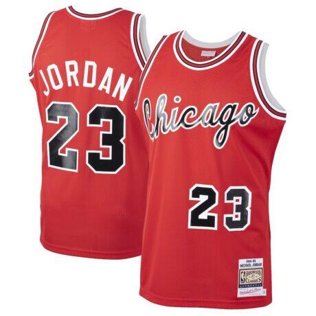 Michael Jordan Chicago Bulls Mitchell & Ness 1984/85 Hardwood Classics Rookie Authentic Jersey - Red - Front View