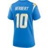 Justin Herbert Los Angeles Chargers Nike Women's Player Game Jersey - - Detail View