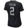 Daniel Carlson Las Vegas Raiders Nike Women's Player Game Jersey - Black - Detail View