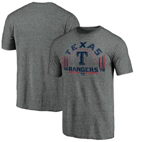 Texas Rangers Team Freedom Tri-Blend T-Shirt - Gray - Front View