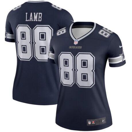 CeeDee Lamb Dallas Cowboys Nike Women's Legend Player Performance Top - Navy - Front View
