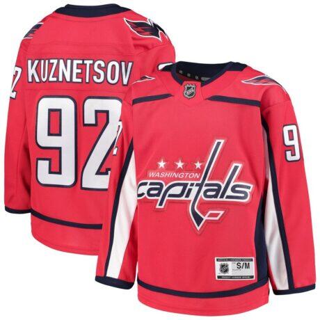 Evgeny Kuznetsov Washington Capitals Youth Home Premier Player Jersey - Red - Front View